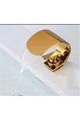OEM Banyo Lavabo Bataryası Gold Altın Dore Renk Şelale 7 Yıl Garantili İthal Yeni Oval Tasarım. thumbnail 4