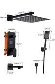 OEM Dijital Sıcaklık Led Ekran Duş Seti Ankastre Mat Siyah 3 Yollu Model Sıva Altı Dahil 7 Yıl Garantili thumbnail 4