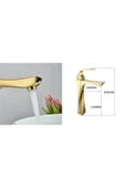 OEM Banyo Çanak Lavabo Bataryası Altın Dore Gold Renk Yeni Kıvrımlı Model 7 Yıl Garantili Ithal thumbnail 6