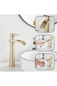 OEM Banyo Çanak Lavabo Bataryası Mat Gold Renk Yeni Tasarım 7 Yıl Garantili Ithal thumbnail 2
