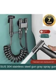 OEM Banyo Bide Basınçlı Püskürtücü Taharet Musluğu Klozet Hortumu Antrasit Renk İthal 7 Yıl Garantili thumbnail 1