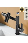OEM Akıllı Dijital Sıcaklık Led Ekran Banyo Lavabo Bataryası Katlanır İthal Siyah 7 Yıl Garantili - 1