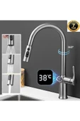 OEM Dijital Mutfak Eviye Bataryası Duş Şelale Antrasit 3 Fonksiyonlu Fiskiyeli Ithal 7 Yıl Garantili thumbnail 1