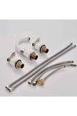 OEM Banyo Lavabo Bataryası Ankastre Beyaz Gold Renk 3'Lü Set Yeni 7 Yıl Garantili İthal thumbnail 5