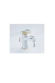 OEM Akıllı Dijital Sıcaklık Led Ekran Banyo Lavabo Bataryası Beyaz Gold İthal 7 Yıl Garantili - 4