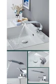 OEM Banyo Lavabo Bataryası Krom Renk Şelale 7 Yıl Garantili İthal Yeni İnce Tasarım. thumbnail 2