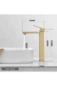 OEM Banyo Çanak Lavabo Bataryası Mat Gold Renk Yeni Tasarım 7 Yıl Garantili Ithal thumbnail 4
