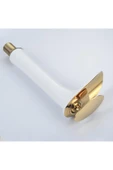 OEM Banyo Çanak Lavabo Bataryası Beyaz / Gold Renk Yeni Şelale Model 7 Yıl Garantili Ithal thumbnail 7