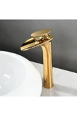 OEM Banyo Çanak Lavabo Bataryası Altın Dore Gold Renk Yeni Şelale Model 7 Yıl Garantili Ithal thumbnail 5