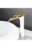 OEM Banyo Çanak Lavabo Bataryası Beyaz / Gold Renk Yeni Şelale Model 7 Yıl Garantili Ithal thumbnail 1