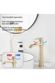 OEM Banyo Çanak Lavabo Bataryası Mat Gold Renk Yeni Tasarım 7 Yıl Garantili Ithal thumbnail 3