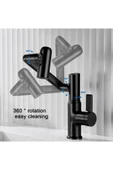OEM Akıllı Dijital Sıcaklık Led Ekran Banyo Lavabo Bataryası Katlanır İthal Siyah 7 Yıl Garantili - 5