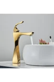 OEM Banyo Çanak Lavabo Bataryası Altın Dore Gold Renk Yeni Kıvrımlı Model 7 Yıl Garantili Ithal thumbnail 2