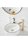OEM Banyo Çanak Lavabo Bataryası Mat Gold Renk Yeni Tasarım 7 Yıl Garantili Ithal thumbnail 7