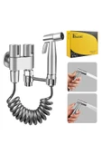 OEM Banyo Bide Basınçlı Püskürtücü Taharet Musluğu Klozet Hortumu Nikel Renk İthal 7 Yıl Garantili thumbnail 2