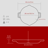 Lava Döküm Yuvarlak Kızartma Tavası Döküm Demir Yekpare Çift Kulplu Çap(Ø)26cm. thumbnail 5