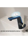 OEM Dijital Sıcaklık Led Ekran Göstergeli Banyo Lavabo Bataryası Siyah Gold Renk İthal 7 Yıl Garanti thumbnail 5