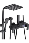 OEM Dijital Sıcaklık Led Ekranlı Banyo Duş Seti Piyano Tuşlu Yeni Tasarım Siyah 7 Yıl Garantili İthal thumbnail 1