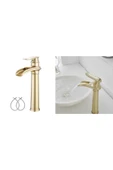 OEM Banyo Çanak Lavabo Bataryası Mat Gold Renk Yeni Tasarım 7 Yıl Garantili Ithal thumbnail 5