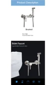OEM Banyo Tuvalet Bide Basınçlı Püskürtücü Taharet Musluğu Çift Su Girişli Nikel İthal 7 Yıl Garantili - 5