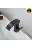 OEM Akıllı Dijital Sıcaklık Led Ekran Banyo Lavabo Bataryası İthal Mat Siyah 7 Yıl Garantili thumbnail 1