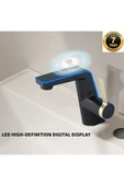 OEM Dijital Sıcaklık Led Ekran Göstergeli Banyo Lavabo Bataryası Siyah Gold Renk İthal 7 Yıl Garanti thumbnail 1