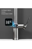 OEM Dijital Mutfak Eviye Bataryası Duş Şelale Antrasit 3 Fonksiyonlu Fiskiyeli Ithal 7 Yıl Garantili thumbnail 3