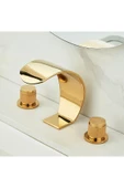 OEM Banyo Lavabo Küvet Jakuzi Bataryası Ankastre Gold Altın Dore Oval Yeni Şelale 7 Yıl Garantili thumbnail 1