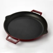 Lava Döküm Yuvarlak Kızartma Tavası Döküm Demir Yekpare Çift Kulplu Çap(Ø)26cm. thumbnail 2