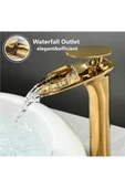 OEM Banyo Çanak Lavabo Bataryası Altın Dore Gold Renk Yeni Şelale Model 7 Yıl Garantili Ithal thumbnail 2