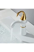 OEM Banyo Lavabo Bataryası Kuğu Model Beyaz / Gold Yeni Ürün Ithal 7 Yıl Garantili İthal thumbnail 2