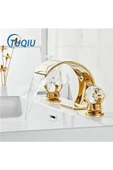 OEM Banyo Lavabo Küvet Jakuzi Bataryası Ankastre Gold Renk Yeni Taşlı Model Şelale 7 Yıl Garanti thumbnail 3