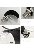 OEM Banyo Lavabo Bataryası Siyah/Krom Şelale 5 Yıl Garantili İthal Yeni Oval Tasarım. thumbnail 8