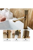 OEM Banyo Çanak Lavabo Bataryası Antik Renk Yeni Model 7 Yıl Garantili Ithal thumbnail 2