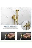 OEM Banyo Tuvalet Taharet Musluğu Spiralli Bide Özel Temizlik 7 Yıl Garantili Mat Gold  İthal thumbnail 2