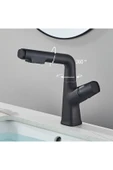 OEM Banyo Lavabo Bataryası Asansörlü Yeni Sistem Mat Siyah Spiralli Ve Fiskiyeli 7 Yıl Garantili İthal thumbnail 8