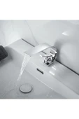 OEM Banyo Lavabo Bataryası Krom Renk Şelale 7 Yıl Garantili İthal Yeni İnce Tasarım. thumbnail 6