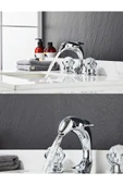 OEM Banyo Lavabo Küvet Jakuzi Bataryası Ankastre Krom Renk Taşlı Kuğu Model Şelale 7 Yıl Garantili - 2