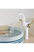 OEM Banyo Çanak Lavabo Bataryası Kuğu Beyaz Gold Yeni Tasarım 7 Yıl Garantili İthal thumbnail 4