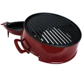 Lava Döküm Yuvarlak Mangal Izgara Set Döküm Demir Yekpare Çift Kulplu Çap (Ø)36cm.-Bordo - 2