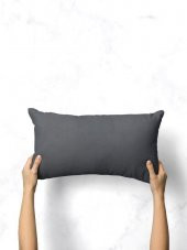 Mrs.Gugar Antrasit Dikdörtgen Kırlent Kılıfı - 1