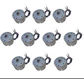 10 Adet 30cm Kablo Lehimli 6V DC Motor Hobi Oyuncak Elektrik Deney Motoru - 1