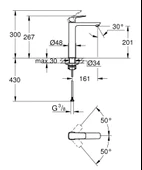 Grohe Cubeo Tezgah Üstü Lavabo Bataryası, XL-Boy, Krom, 1017290000 - 2