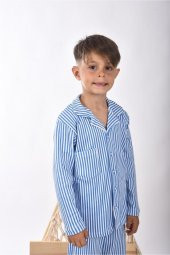 Lemoon Çizgili Düğmeli Çocuk Pijama Takımı - 3