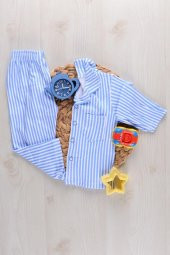 Lemoon Çizgili Düğmeli Çocuk Pijama Takımı - 6