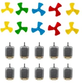 10 Adet Öğrenci Elektrik DC 3V Deney Motoru  ve 10 Adet Deney Motoru Pervanesi thumbnail 1