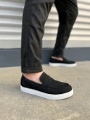 JY180 Estilo X Bağcıksız Süet Erkek Günlük Spor Klasik Ayakkabı SBT - Siyah thumbnail 1