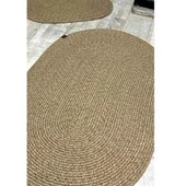 Jüt Hasır 2li Banyo Paspas Takımı-Bej Kırçıllı - 3