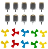 10 Adet Öğrenci Elektrik DC 3V Deney Motoru  ve 10 Adet Deney Motoru Pervanesi thumbnail 3
