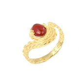 925 Ayar Gümüş Akik Taşlı Sarmaşık Yüzük thumbnail 4